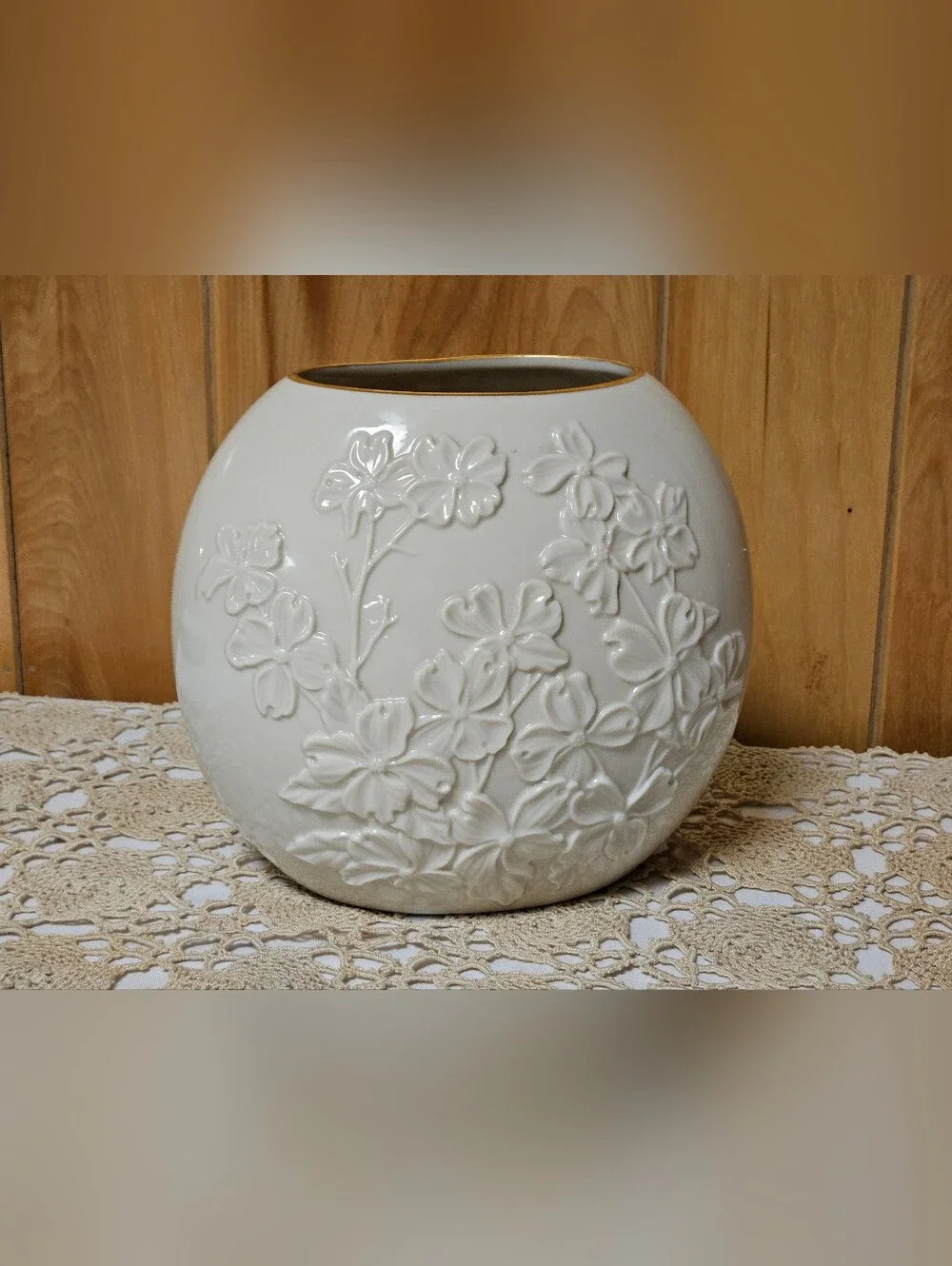 Lenox Four Seasons Vase Collection SPRING Dove Dogwood Off White 8
